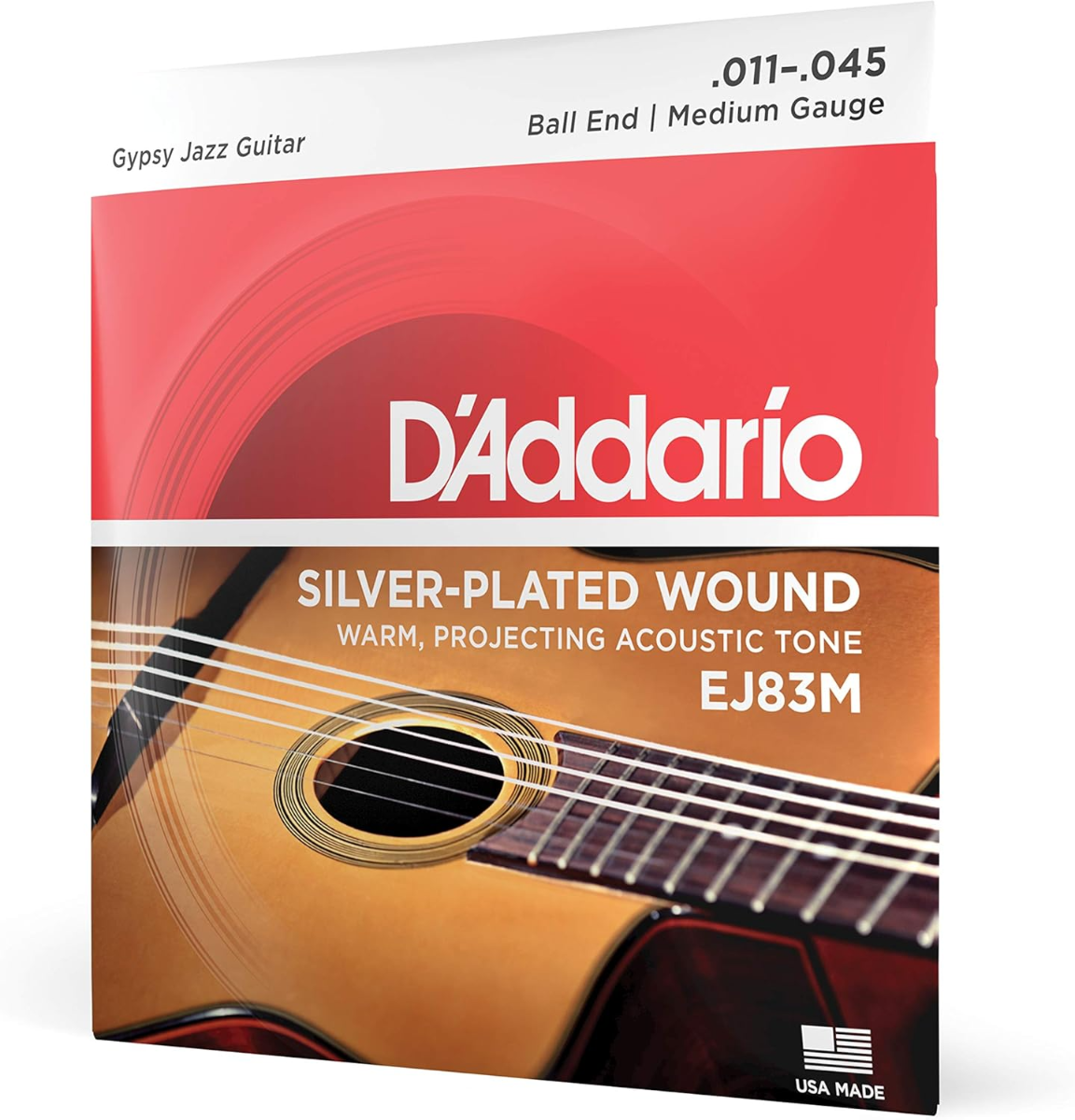 D'Addario Gypsy Jazz Medium Ball End Acoustic Guitar Strings 11-45 Gauge
