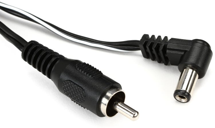 CIOKS 1080 Type 1 5,5 & 2,1mm Centre Negative DC Plug L shape 80cm in Black