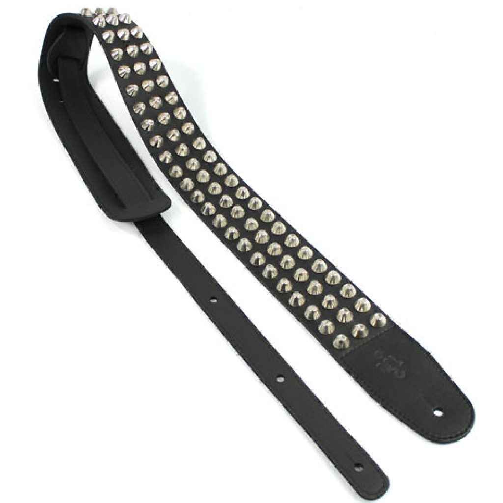 DSL Straps 2.5 Inch Extra Large Round Studs Strap in Black