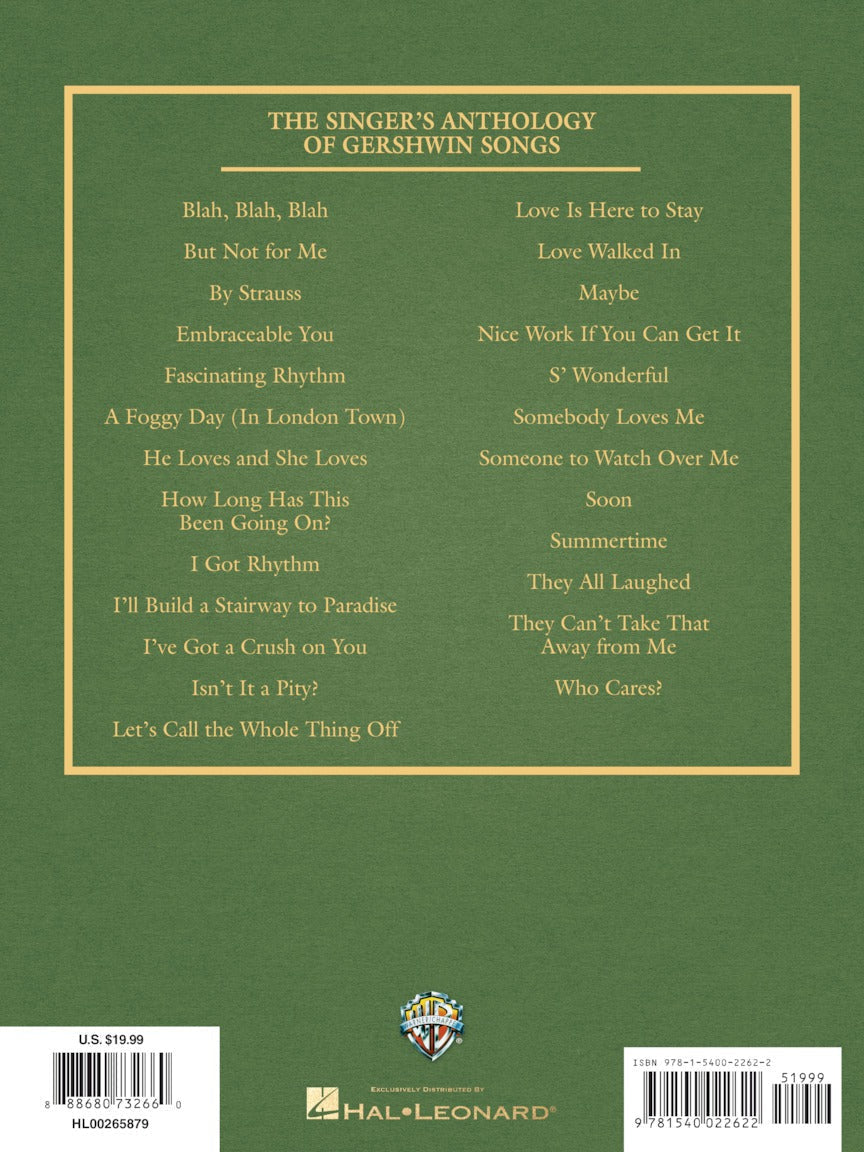 The Singers Anthology of Gershwin Songs Tenor