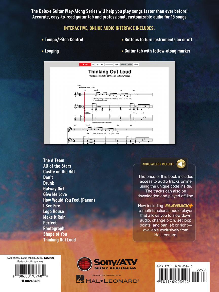 Ed Sheeran Deluxe Guitar Playalong Volume 9 BK/OLA