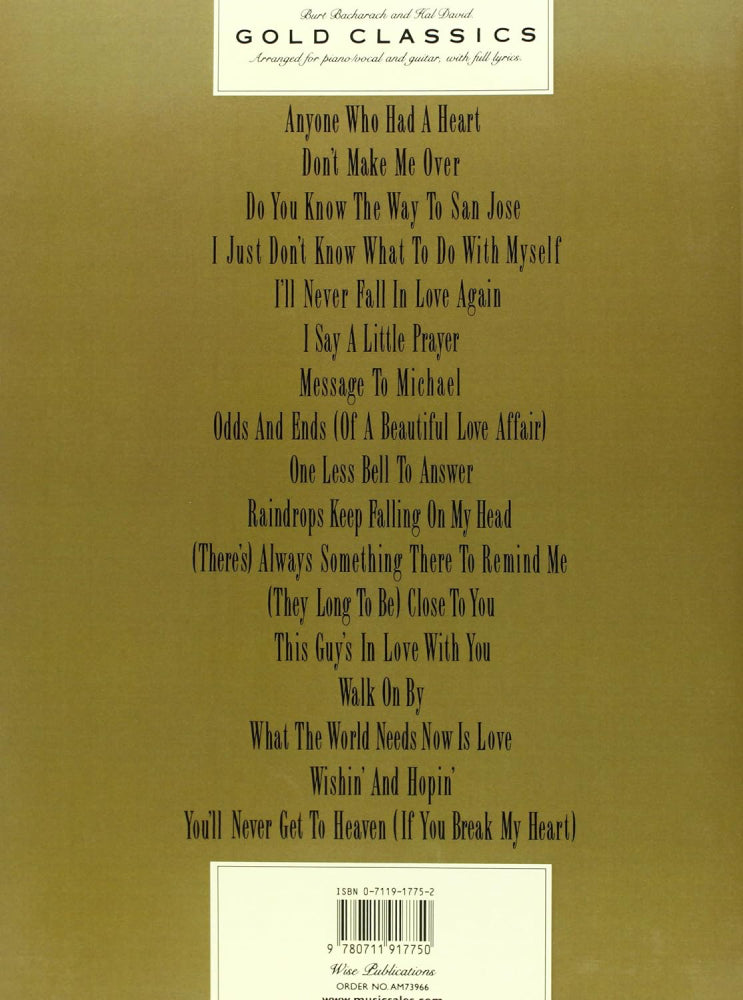 Bacharach & David Gold Classics PVG
