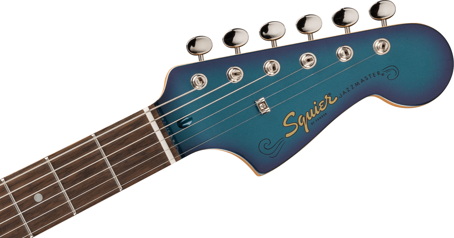 Squier FSR Classic Vibe '60s Jazzmaster, Laurel Fingerboard, White Pickguard, Black Plastic Parts, Matching Headstock in Competition Burgundy