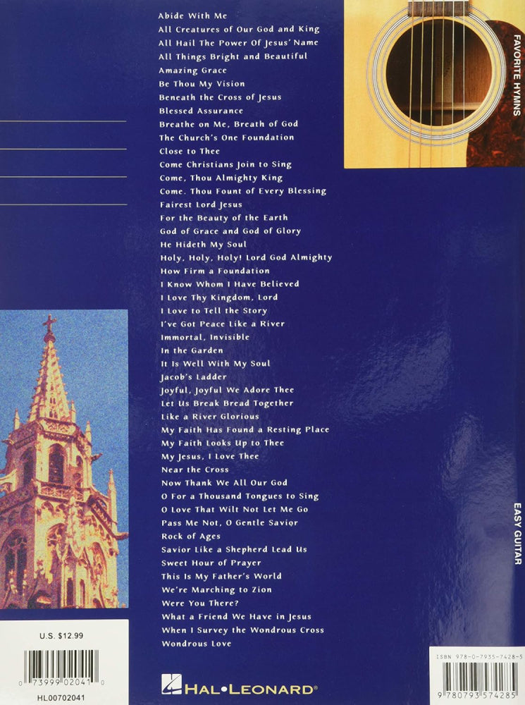 Favorite Hymns for Easy Guitar Notes and Tab