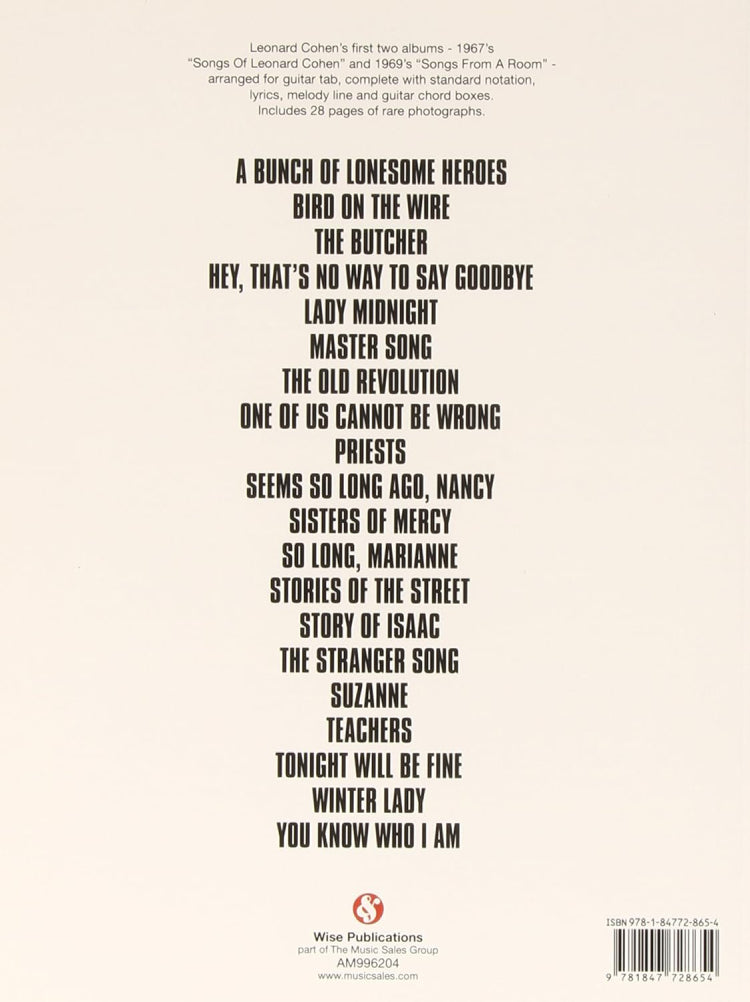 Songs Of Leonard Cohen Collectors Edition Tab