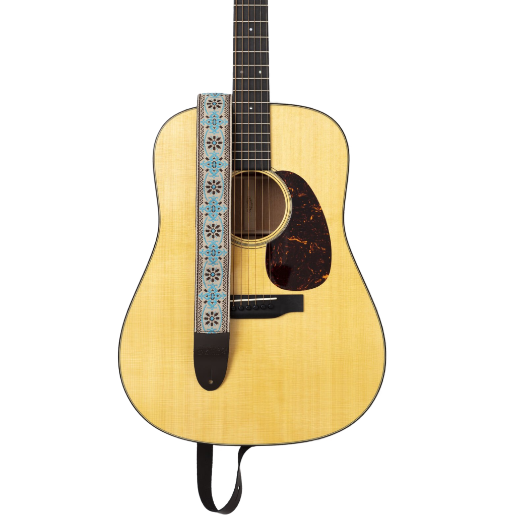 Martin Retro Woven Strap Leather Ends in Blue