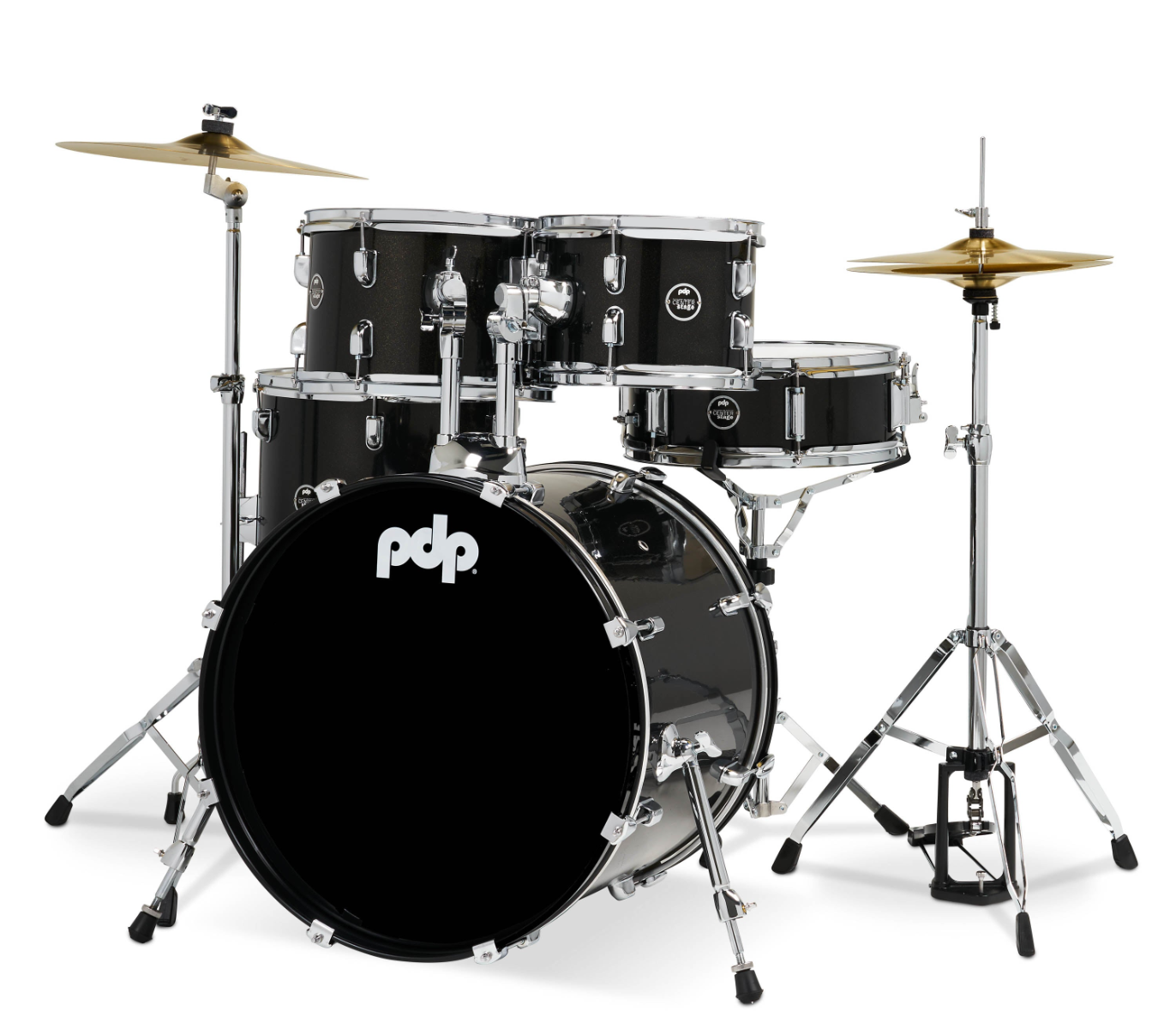 PDP Center Stage 5-Piece Drum Set in Iridescent Black Sparkle Finish Ply