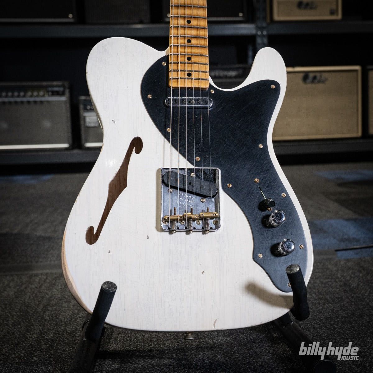 Fender Custom Shop Limited Edition Nocaster Thinline Relic Electric Guitar in Aged White Blonde
