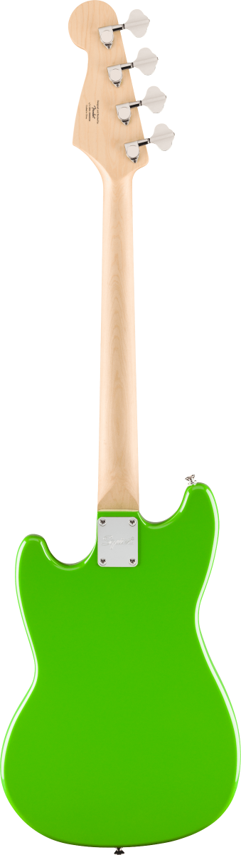 Squier FSR Squier Sonic Bronco Bass, Maple Fingerboard, White Pickguard in Lime Green
