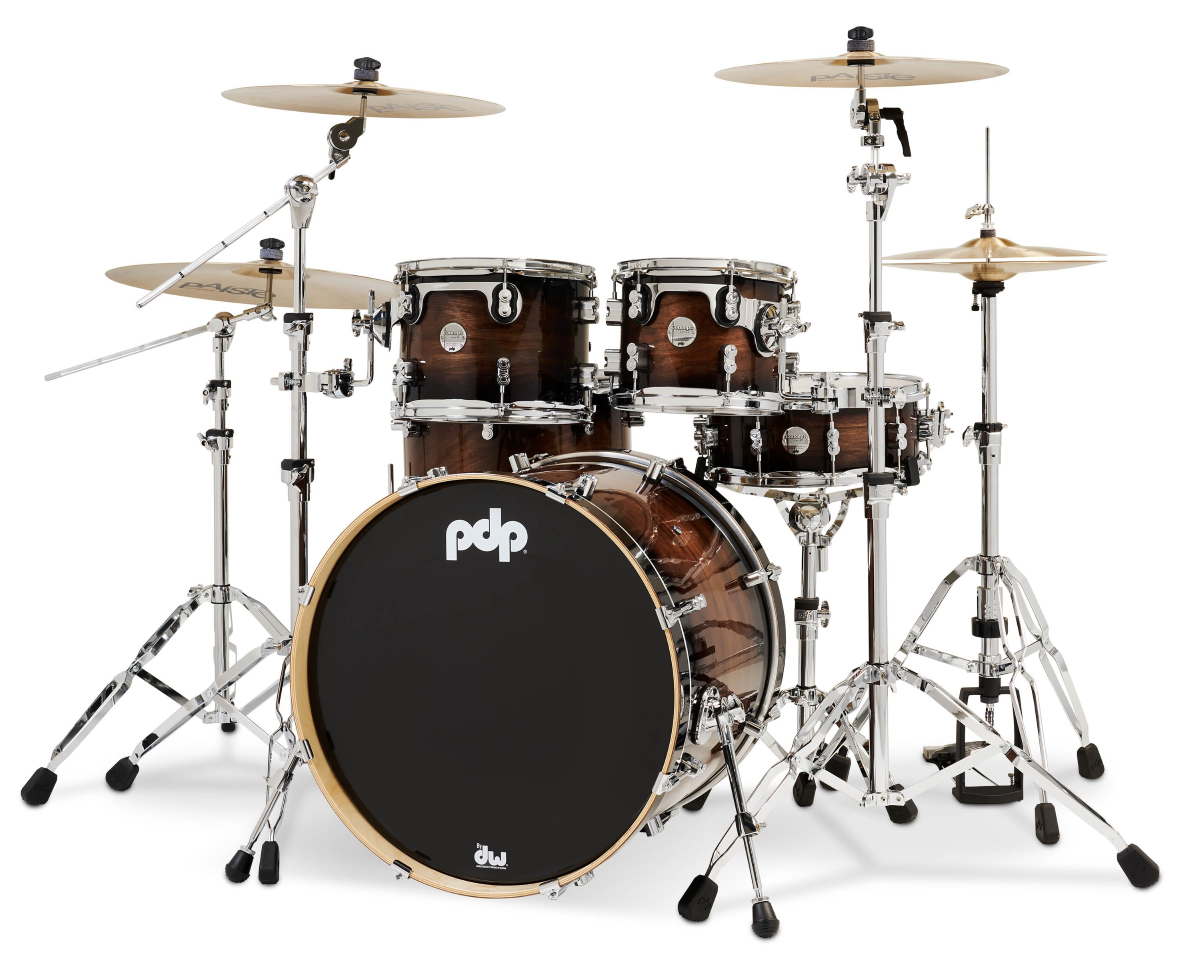PDP Concept Maple Exotic 5 Piece Shell Pack in Walnut to Charcoal Burst