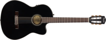 Fender CN140SCE Nylon Thinline, Walnut Fingerboard in Black