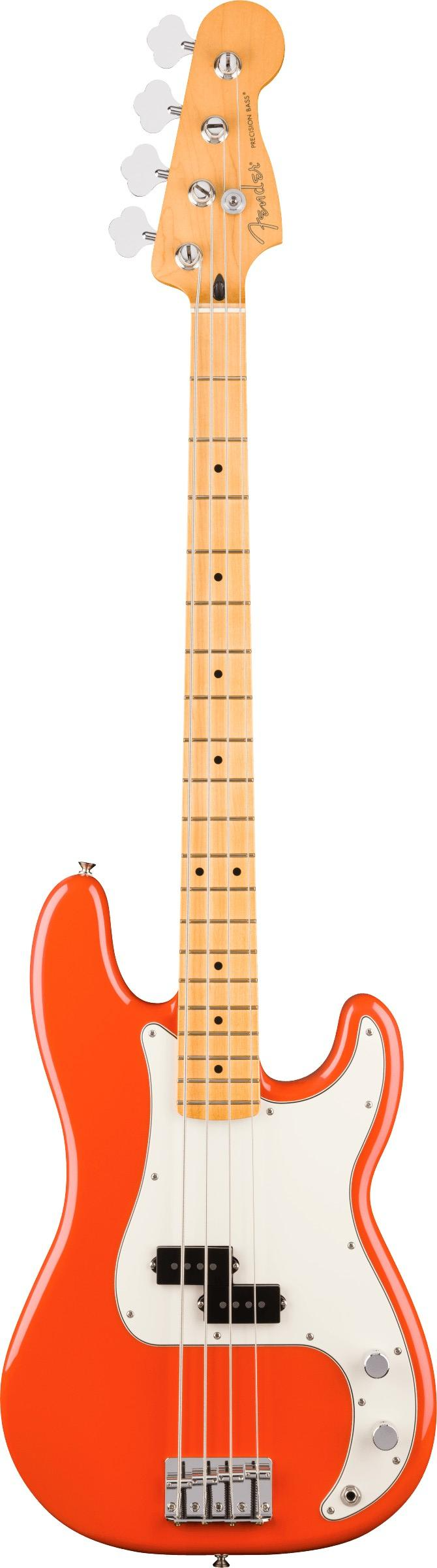Fender Player II Precision Bass Guitar, Maple Fingerboard in Rallye Orange