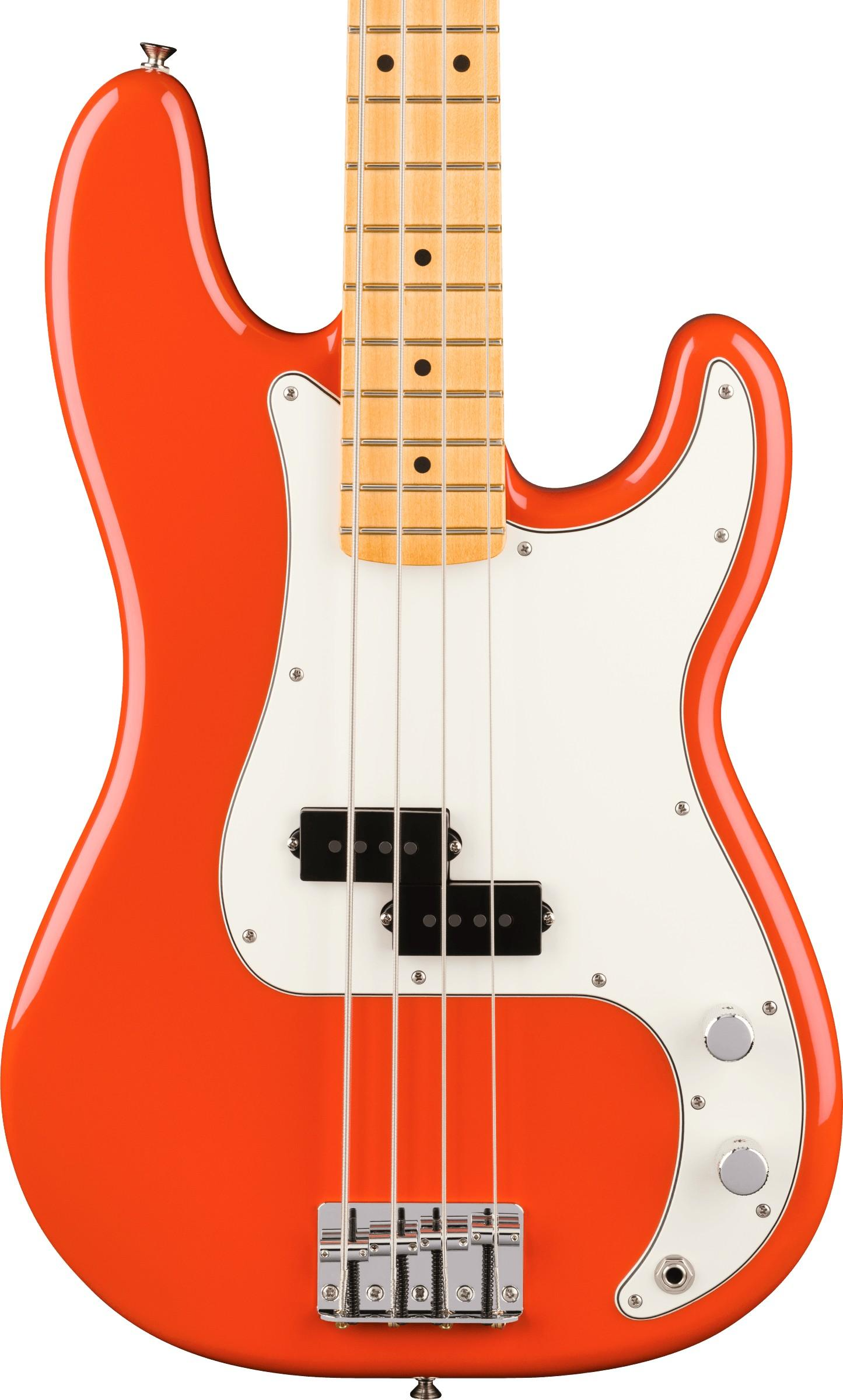 Fender Player II Precision Bass Guitar, Maple Fingerboard in Rallye Orange