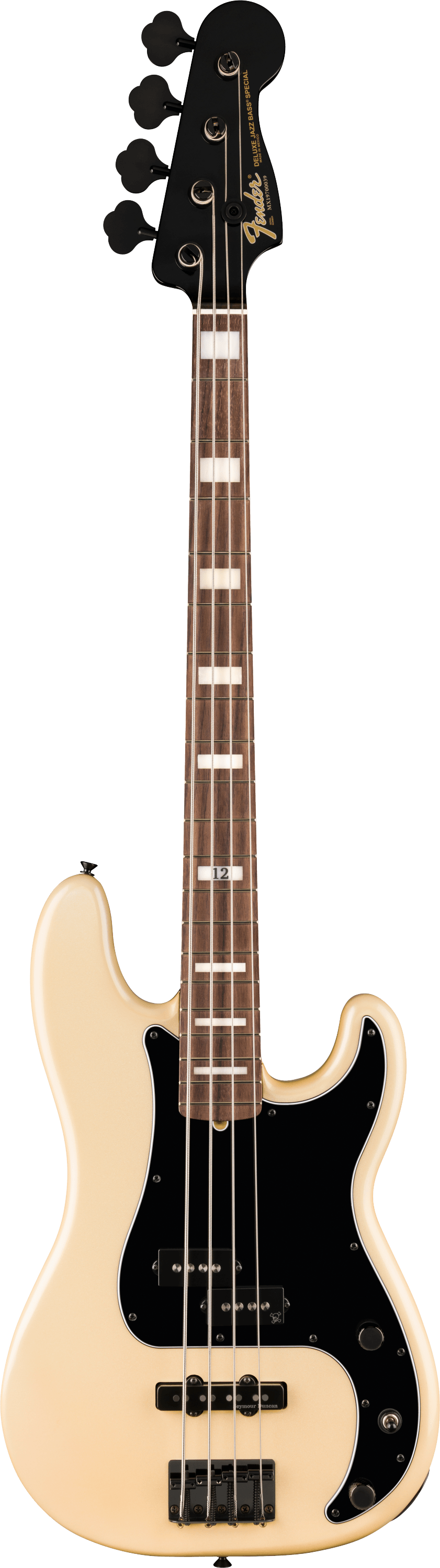 Fender Duff McKagan Deluxe Precision Bass, Rosewood Fingerboard in White Pearl
