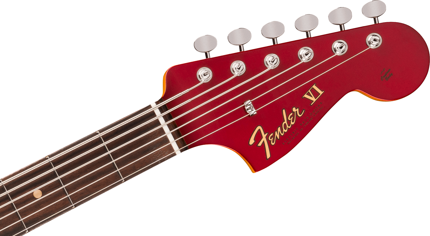 Fender Vintera III Early '60s Bass VI Electric Guitar, Rosewood Fingerboard in Candy Apple Red