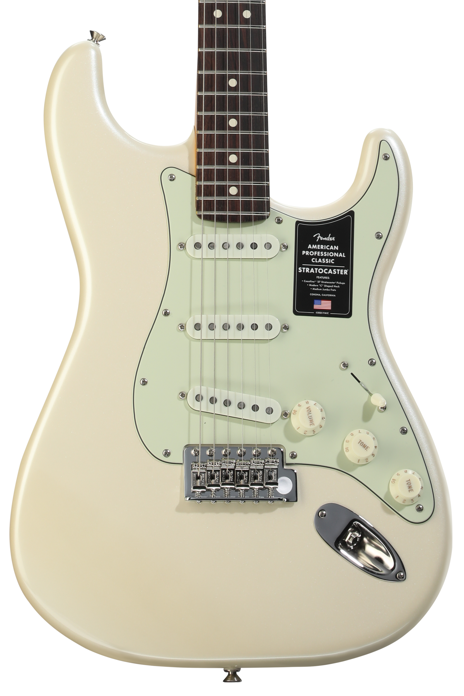 Fender Limited Edition American Pro Classic Stratocaster, Rosewood Fingerboard in Olympic Pearl