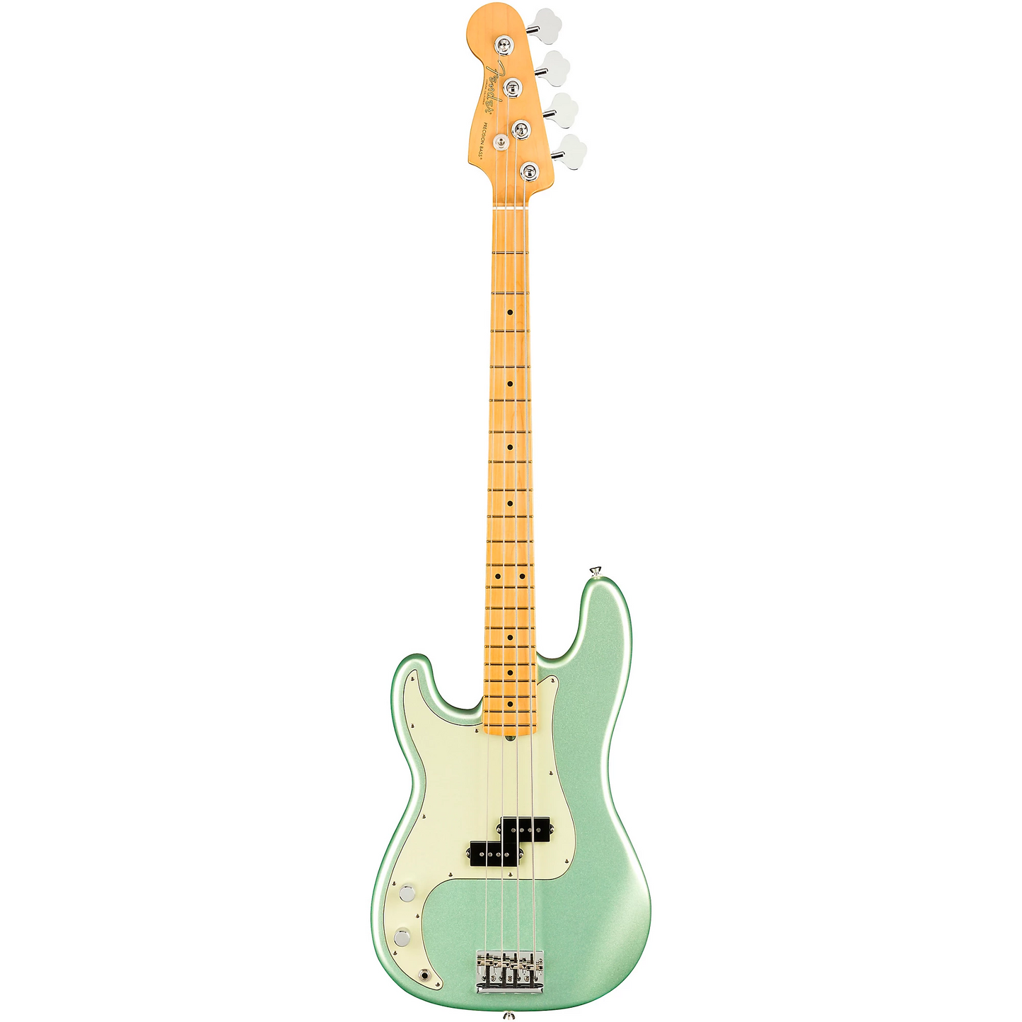 Fender American Professional II Precision Left Hand Bass, Maple Fingerboard in Mystic Surf Green