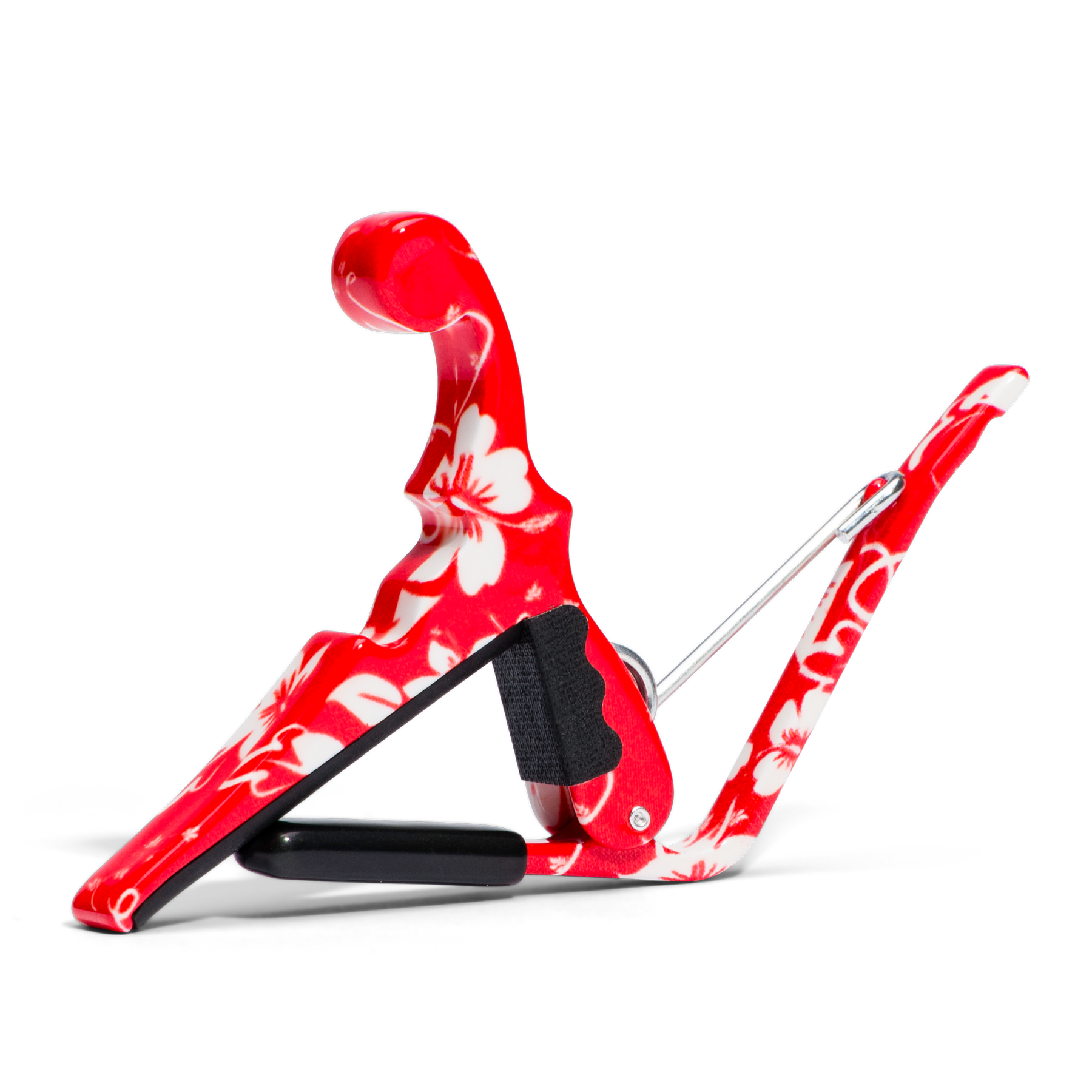 Kyser Quick Change Capo for Ukulele in Red Hibiscus