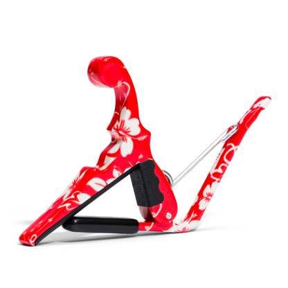 Kyser Quick Change Capo for Ukulele in Red Hibiscus