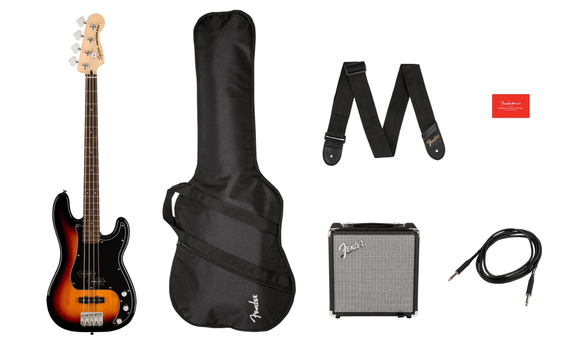 Squier Affinity Series Precision Bass PJ Pack, Laurel Fingerboard in 3-Color Sunburst