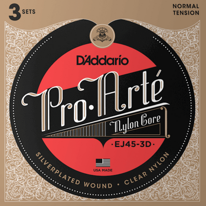 D'Addario EJ45 3D Pro Arte Nylon 3 Sets Classical Guitar Strings Normal Tension