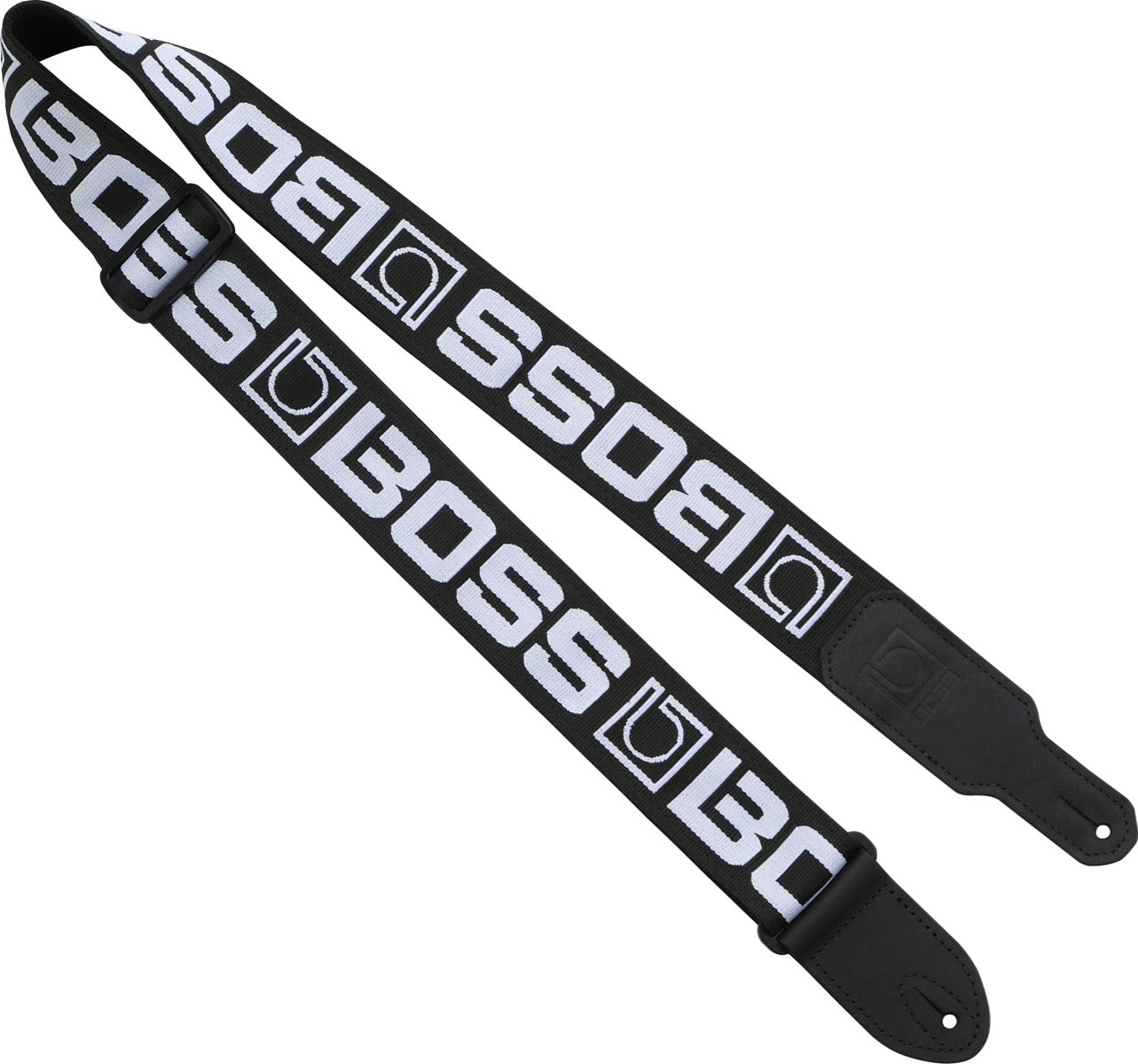 BOSS Monogram Guitar Strap in Black & White Logo