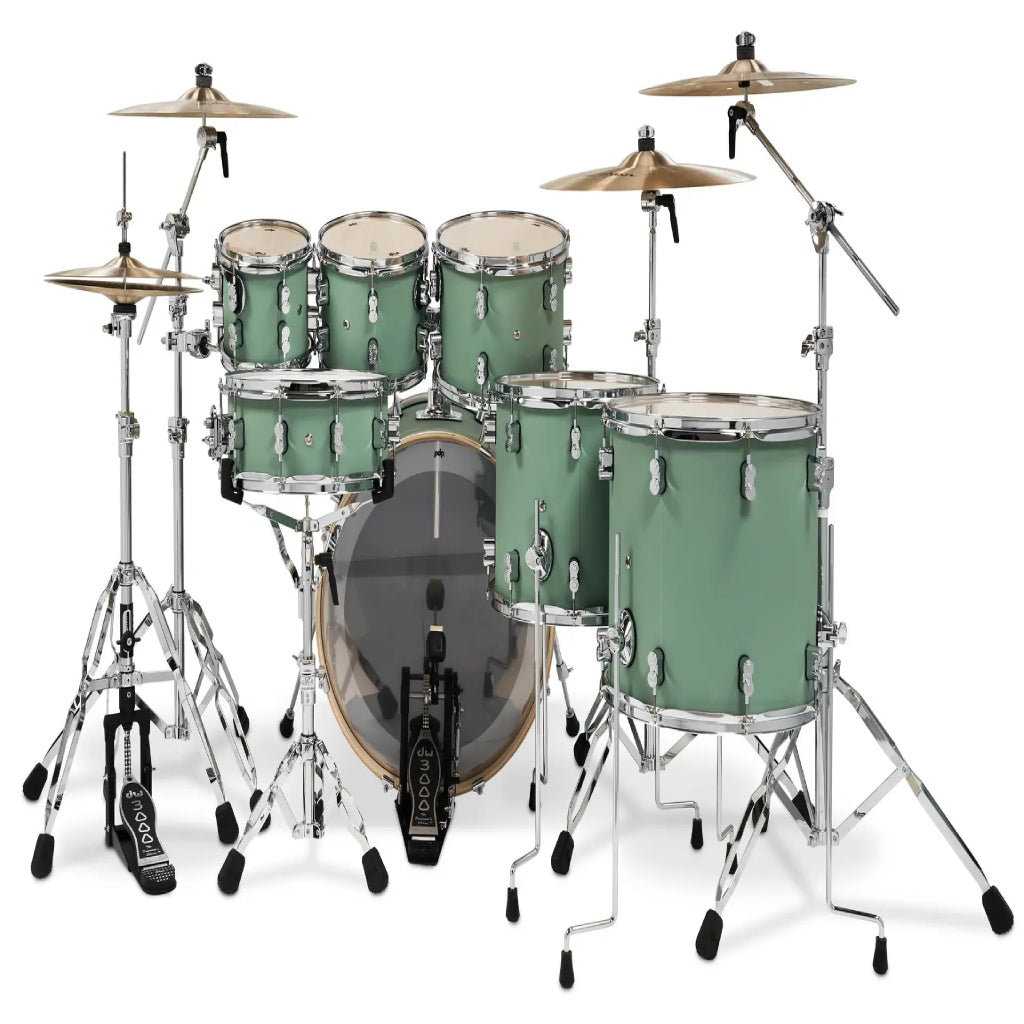 PDP Concept Maple 7-Piece 22" Shell Pack with HW815 Hardware Pack in Satin Sea Foam