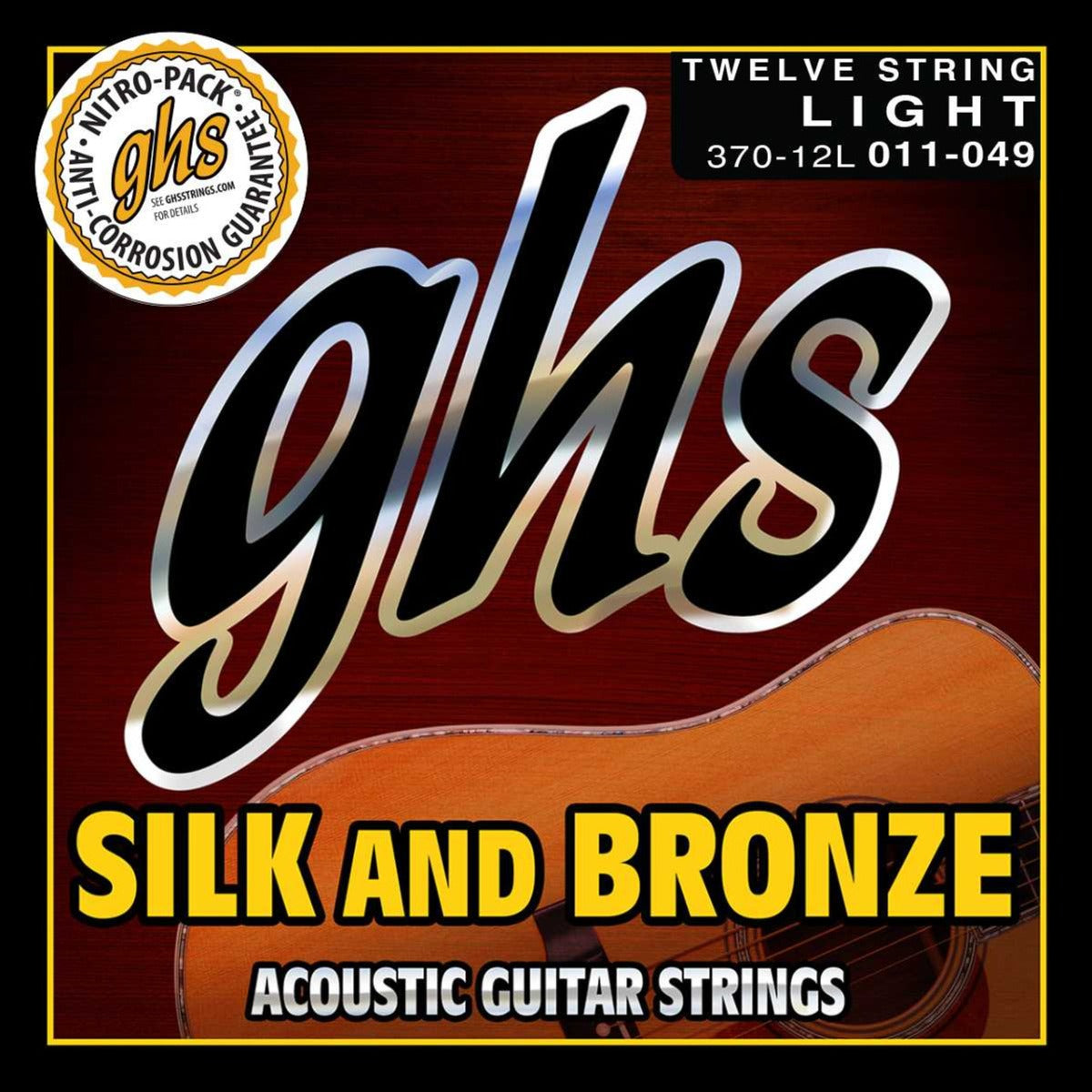 GHS 370 12L  Silk and Bronze Bass Guitar String 11-49 Gauge