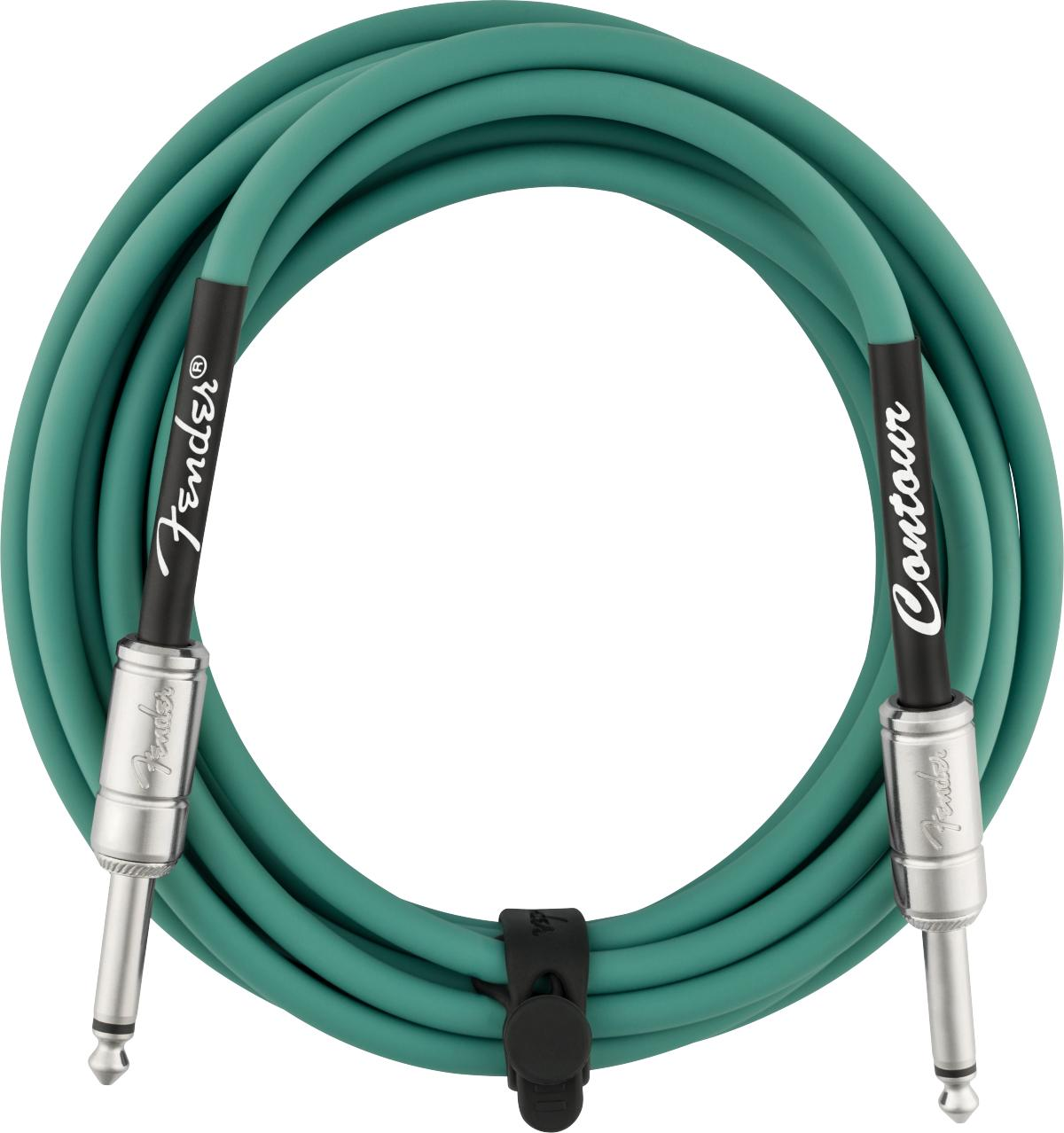 Fender Straight to Straight Instrument Contour 15' Cable in Sherwood Green