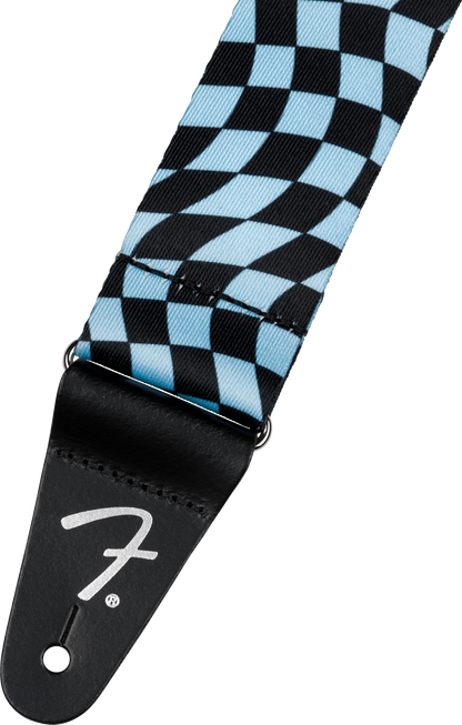 Fender Wavy Checkerboard Polyester Strap in Blue