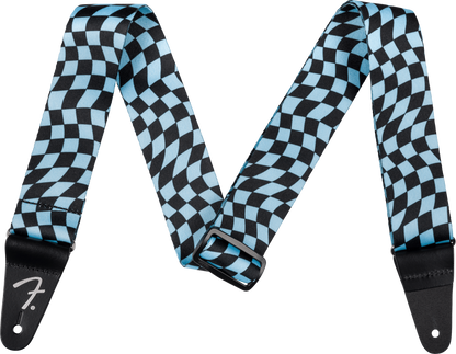 Fender Wavy Checkerboard Polyester Strap in Blue