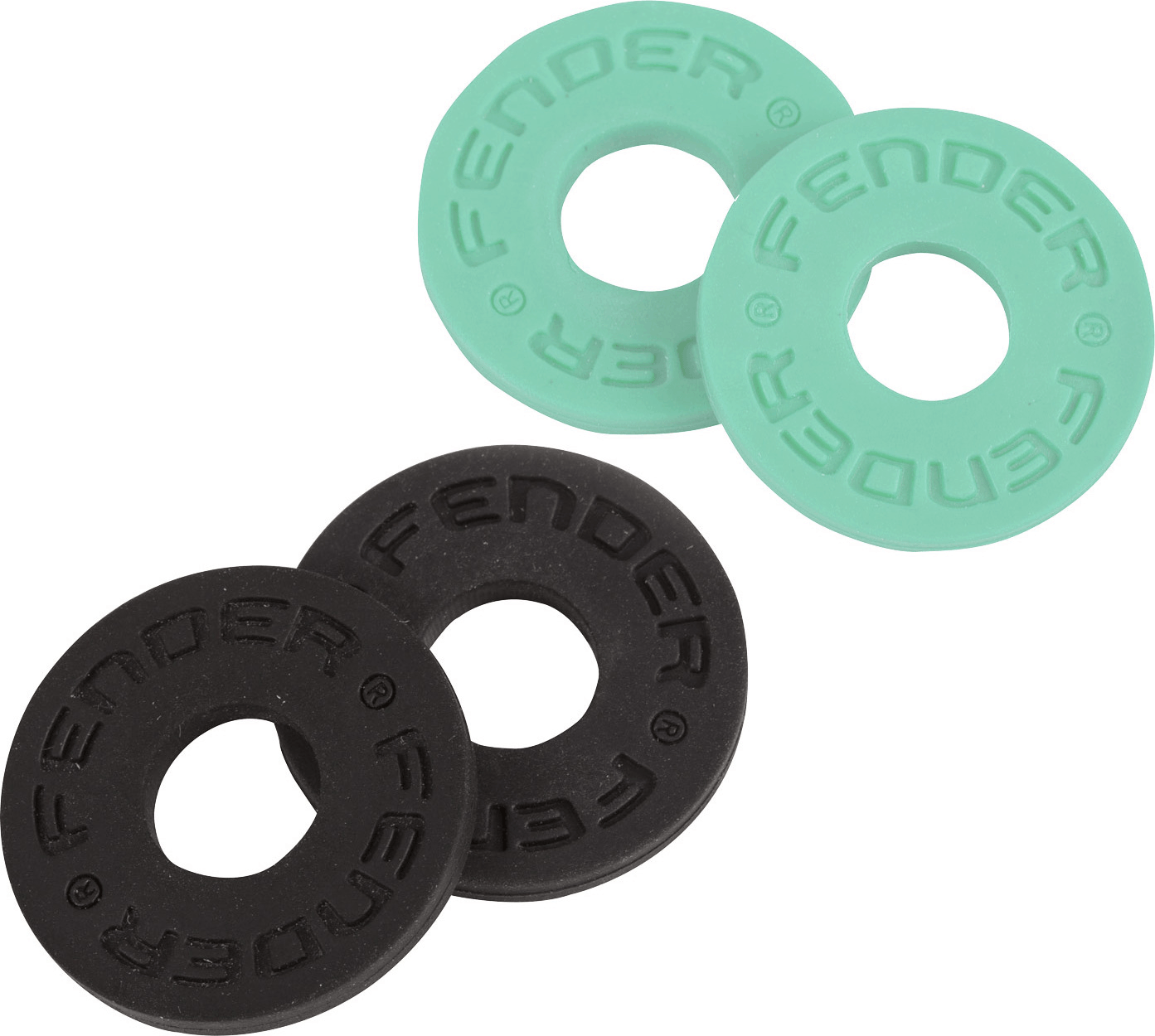 Fender Strap Blocks 4-Pack in Black 2 and Surf Green 2