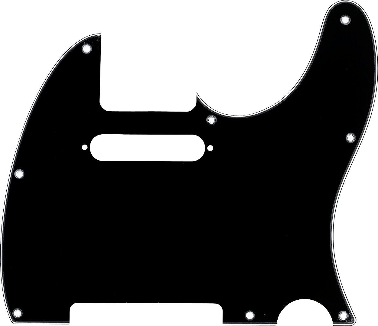 Fender 8 Hole Mount Multi-Ply Telecaster Pickguard in 3 Ply Black