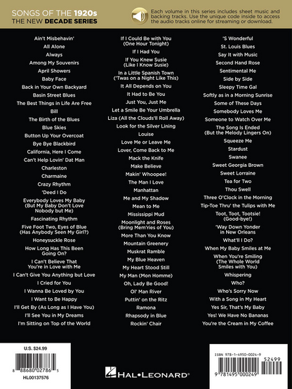 Songs of the 1920s The New Decade Series PVG BK/OLA