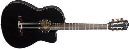 Fender CN140SCE Nylon Thinline, Walnut Fingerboard in Black