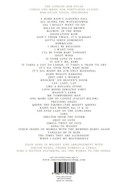 The Concise Bob Dylan Melody/Lyrics/Chords