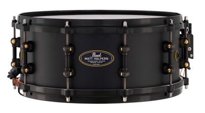 Pearl Matt Halpern 14"x6" Signature Snare Drum Black on Brass