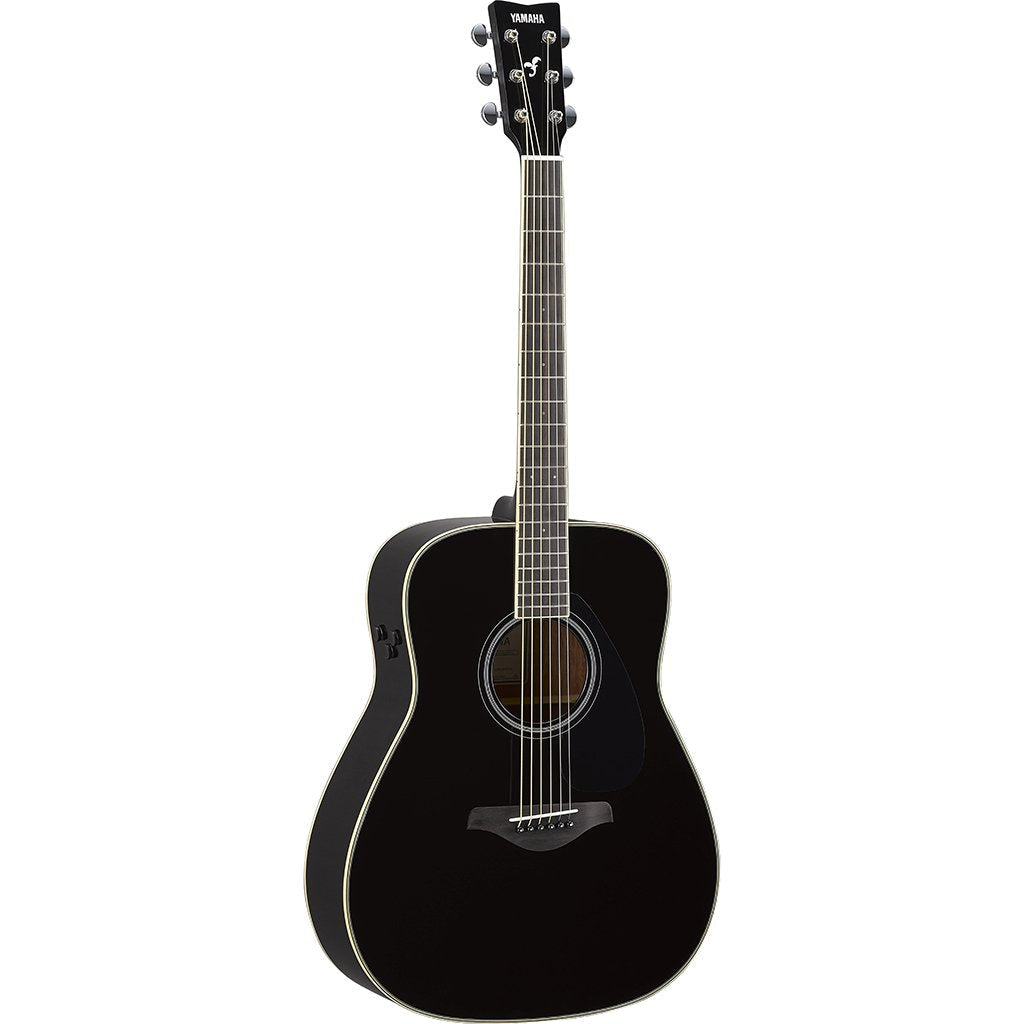 Yamaha FG TA TransAcoustic Dreadnaught Guitar in Black