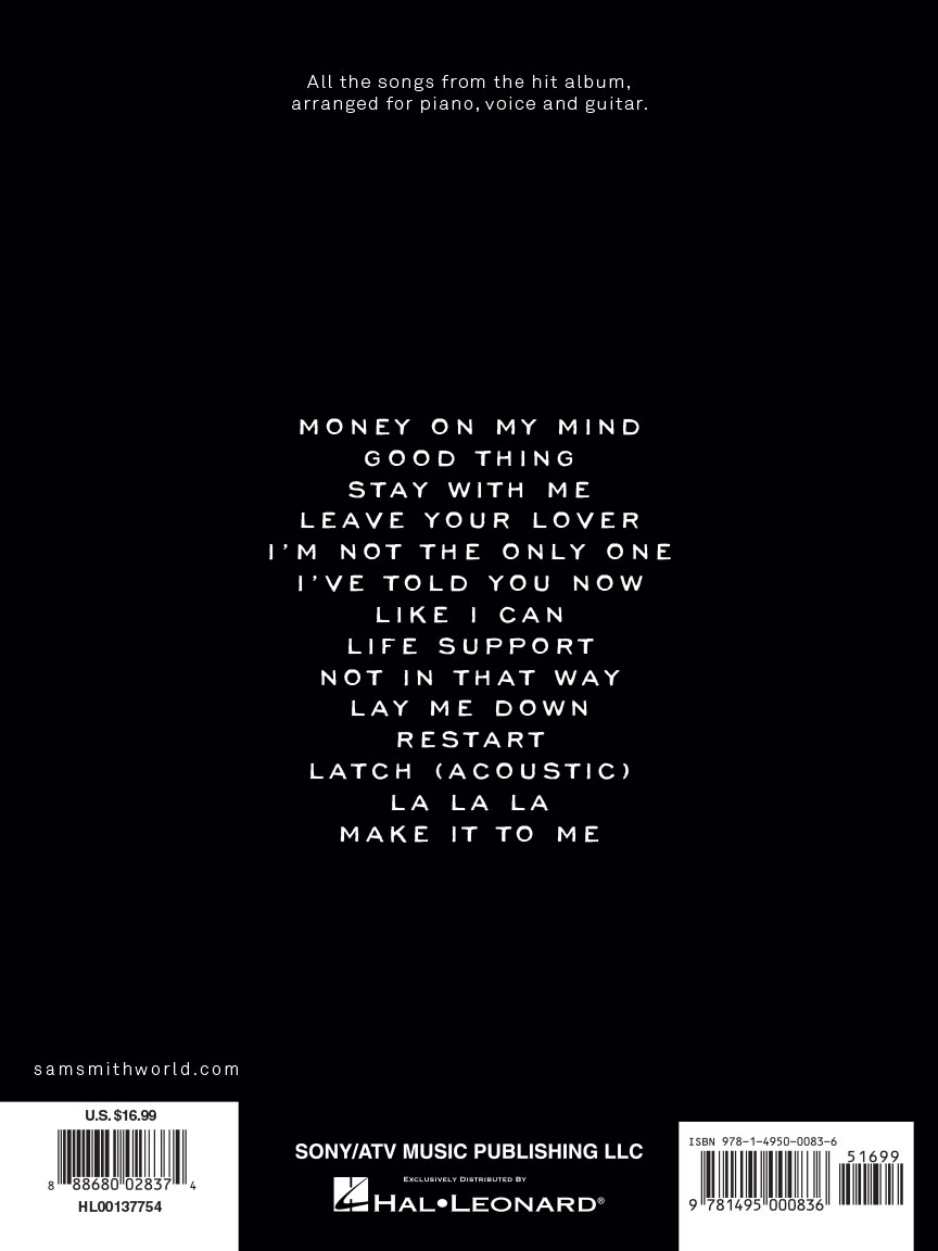 Sam Smith In the Lonely Hour PVG