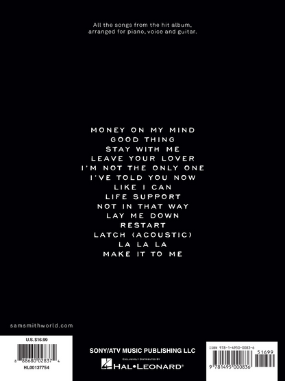 Sam Smith In the Lonely Hour PVG