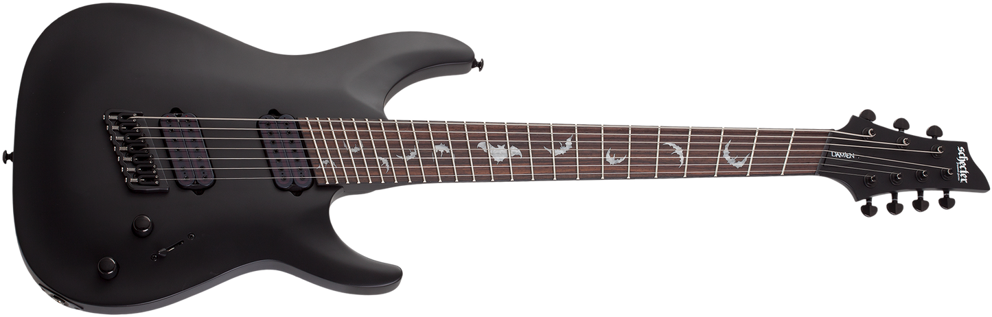 Schecter Damien 7 Multiscale 7 String in Satin Black