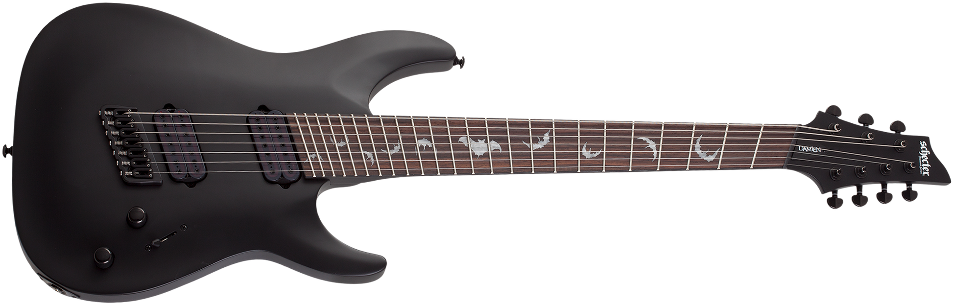 Schecter Damien 7 Multiscale 7 String in Satin Black