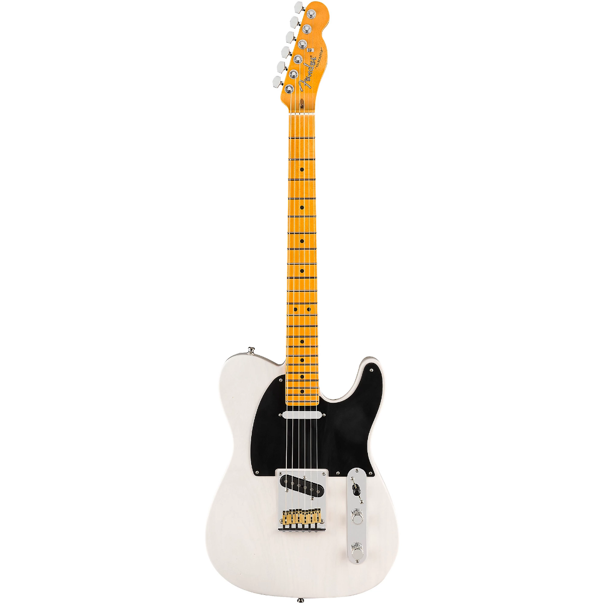 Fender American Ultra Luxe Vintage '50s Telecaster Electric Guitar, Maple Fingerboard in White Blonde