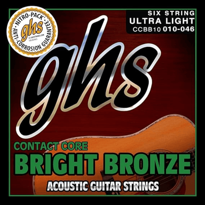 GHS CCBB10 CC Bright Bronze Acoustic Guitar String 010-046 Gauge