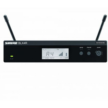 Shure Wireless 1/2R Lavalier System BLX1 Tx; WL93 Mic; BLX4R Rx Auto Setup 614-638MHz