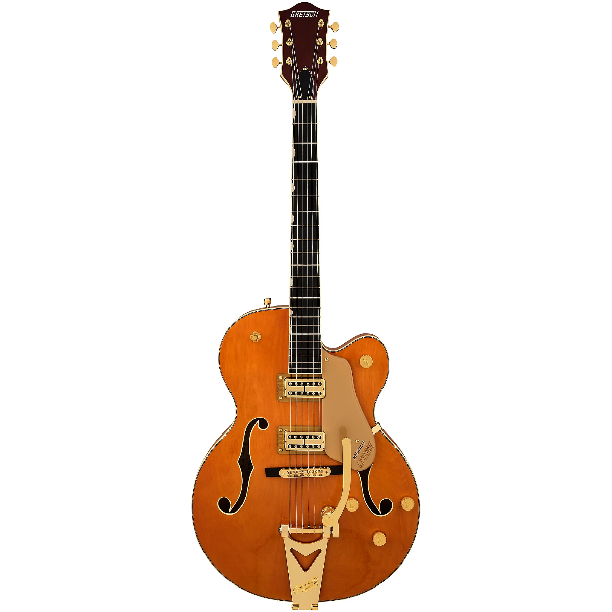 Gretsch Synchromatic Nashville Hollow Body Single-Cut with Bigsby Electric Guitar in 50's Orange Stain