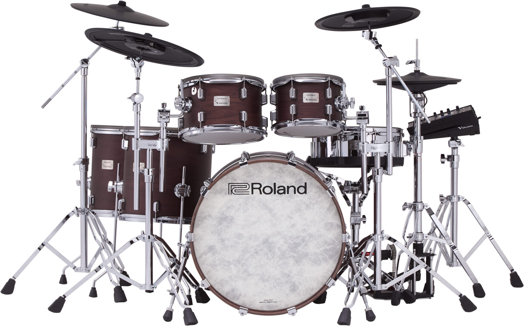 Roland VAD716 V-Drums Acoustic Design Kit in Satin Walnut