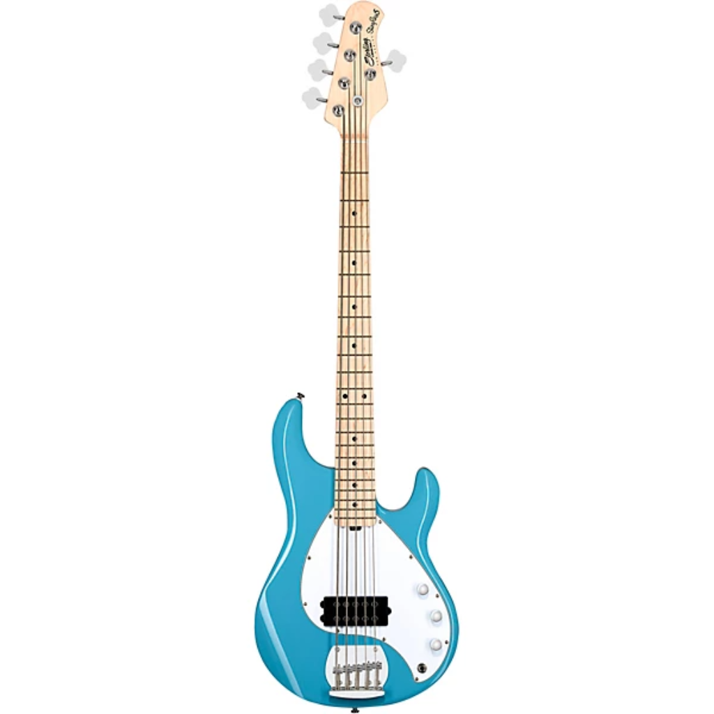 Sterling By Music Man StingRay 5 5 String Bass Guitar in Chopper Blue