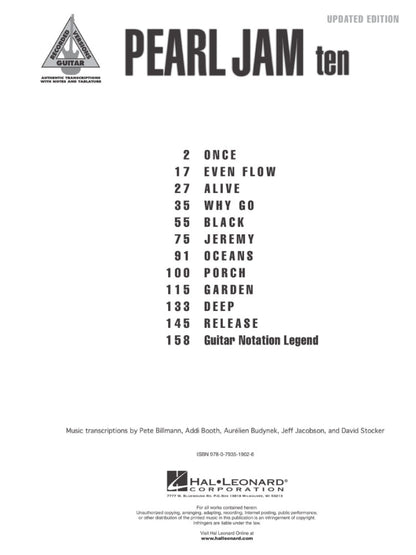 Pearl Jam Ten Guitar Tab