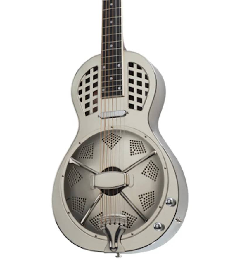 Bourbon Street BSR-P1C-N Parlour Resonator Acoustic Guitar in Polished Nickel Finish
